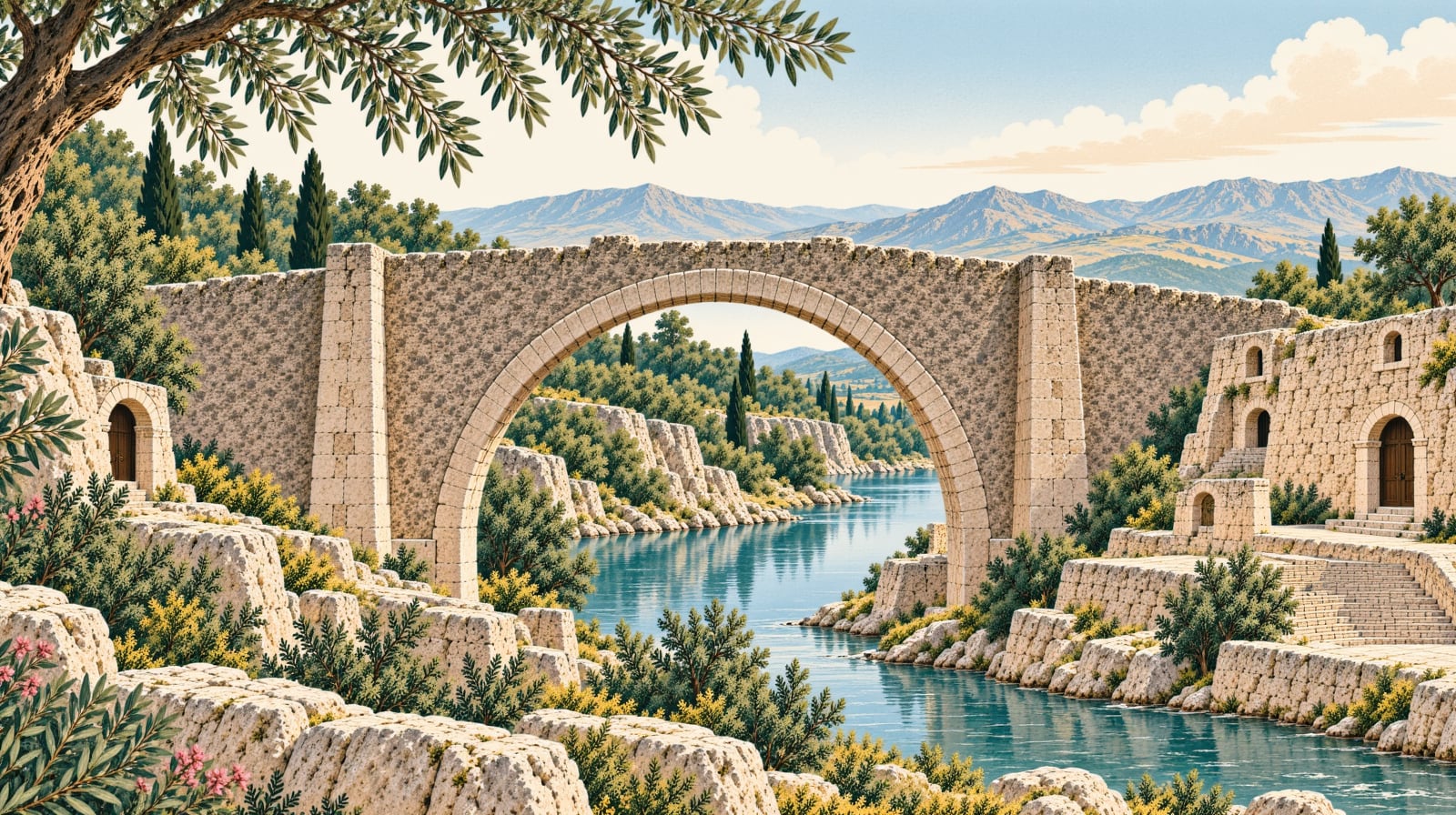 Gazi Mihal Bridge çizimi, Edirne