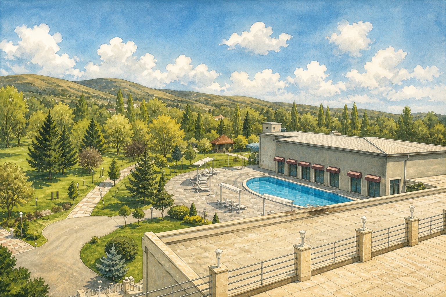 Gecek Hot Spring çizimi, Afyonkarahisar