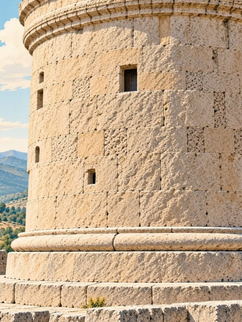 Ilustración: Cementerio selyúcida de Gevaş y torre-tumba de Halime Hatun, Van
