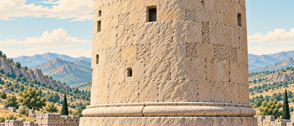 Gevaş Seljuk Cemetery and Halime Hatun Tomb Tower çizimi, Van