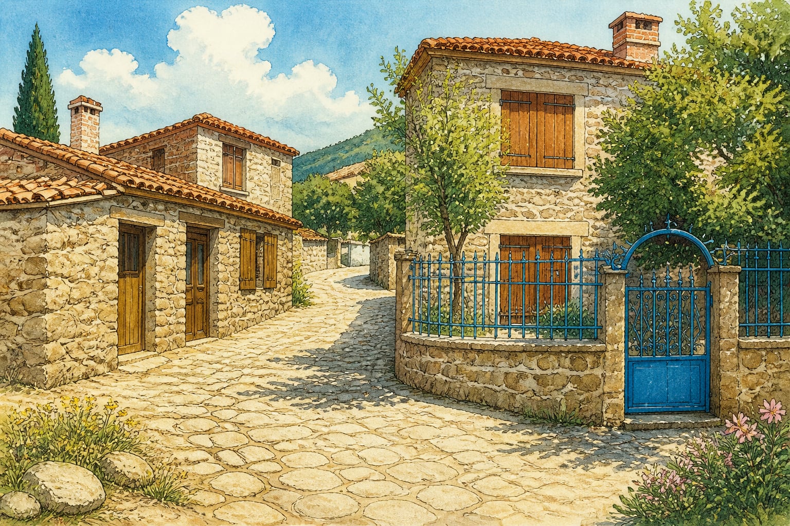 Gökçeada Greek Villages çizimi, Çanakkale