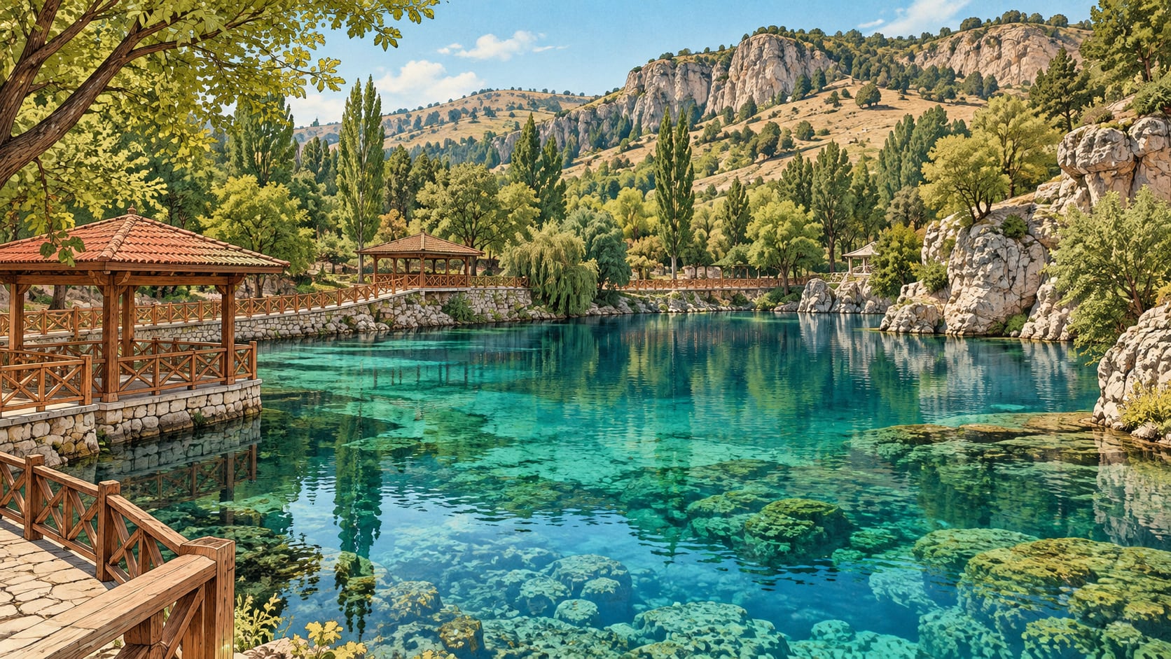 Gökpınar Lake Nature Park çizimi, Sivas