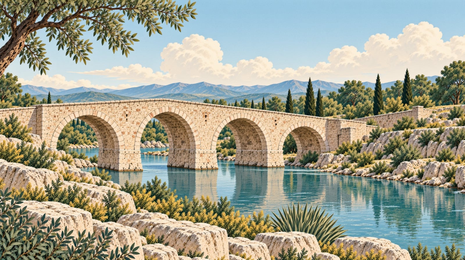 Göksu Bridge çizimi, Adıyaman