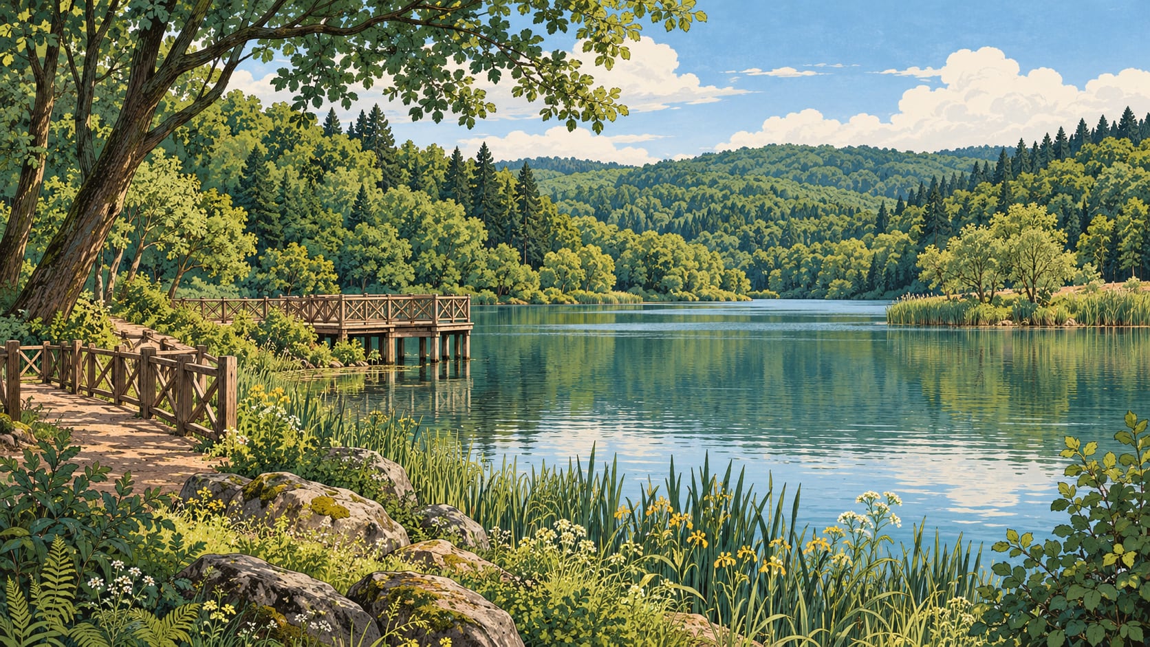 Göktürk Pond Nature Park çizimi, İstanbul