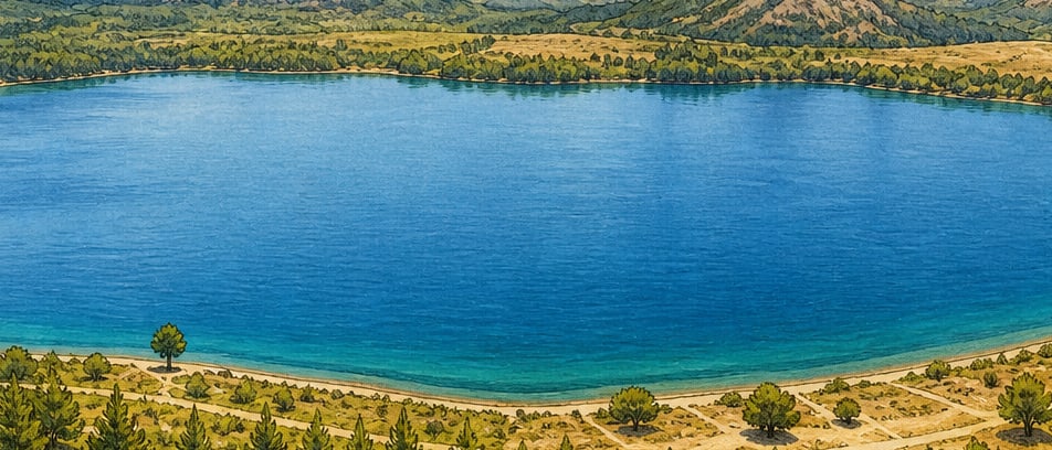 Gölcük Crater Lake çizimi, Isparta