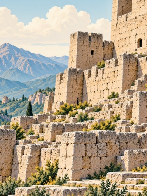Ilustración: Castillo de la aldea de Göller, Ordu