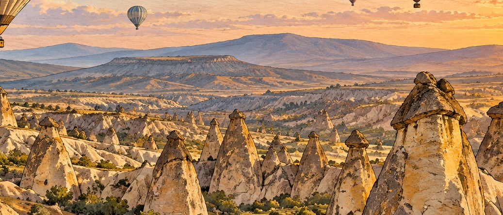 Göreme National Park and the Rock Sites of Cappadocia çizimi, Nevşehir