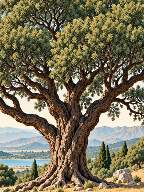 Ilustración: Monumento Natural del Roble Görkemli, Sinop