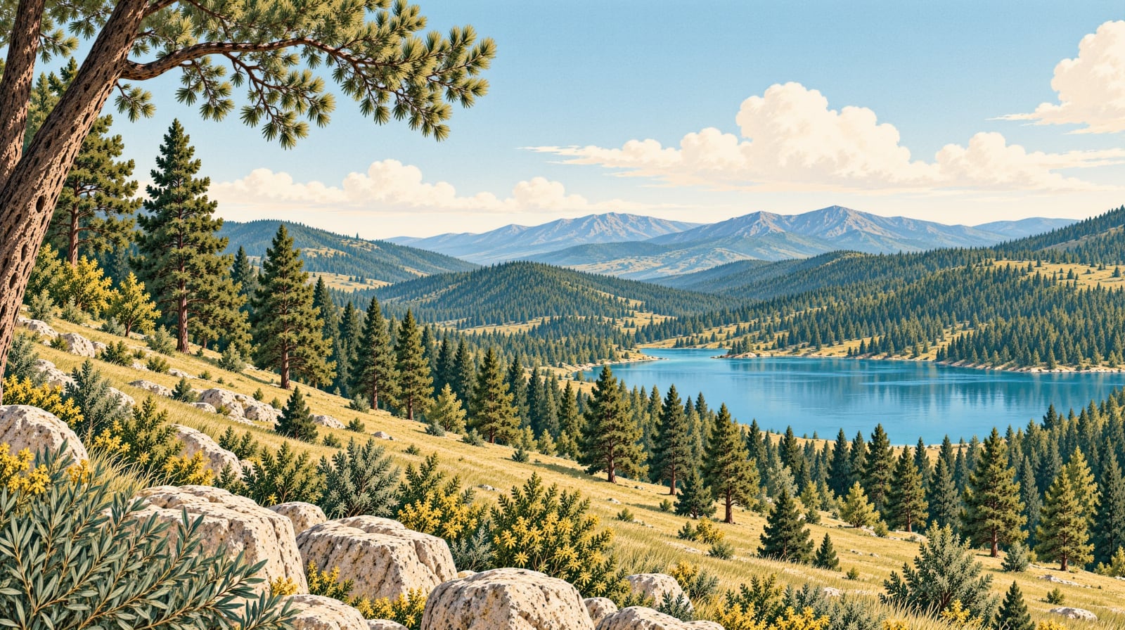 Göynük Çubuk Lake çizimi, Bolu