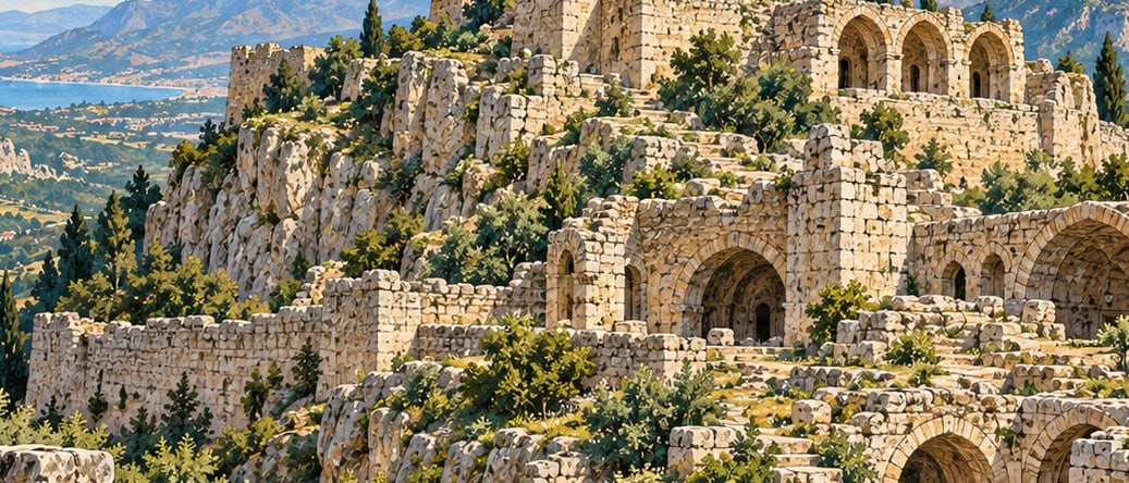 Gözne Castle çizimi, Mersin