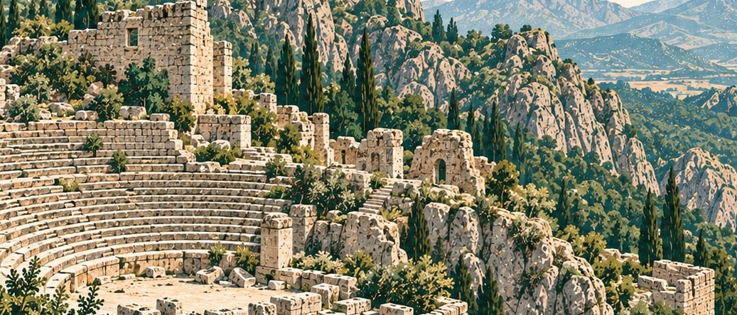 Güllük Dağı - Termessos Milli Parkı çizimi, Antalya