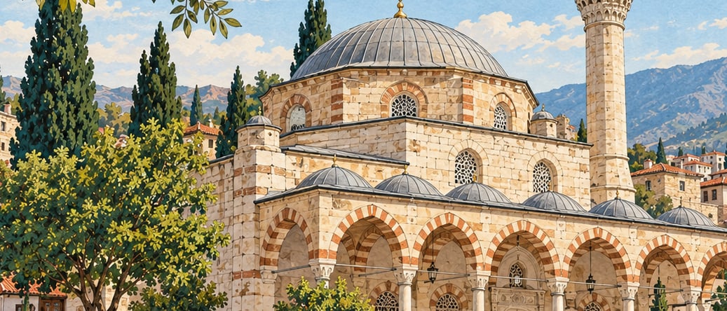 Southern Bazaar Mosque çizimi, Denizli