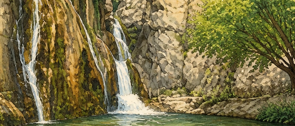 Günpınar Waterfall Nature Park çizimi, Malatya