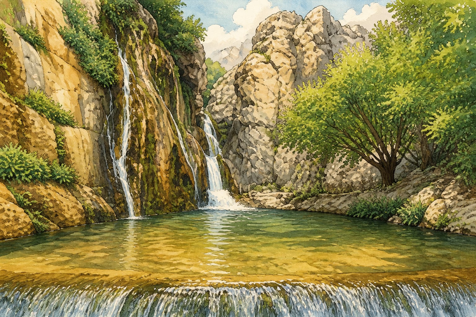 Günpınar Waterfall Nature Park çizimi, Malatya