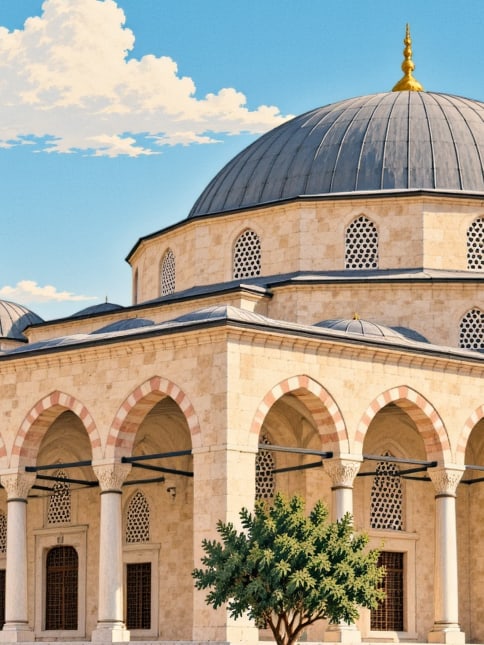 Ilustración: Mezquita de Gürcü Kapı Ali Ağa, Erzurum