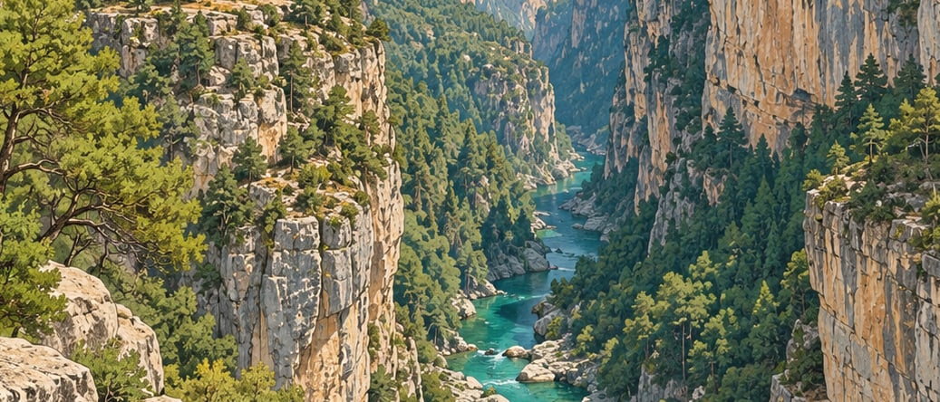 Güver Canyon Nature Park çizimi, Antalya