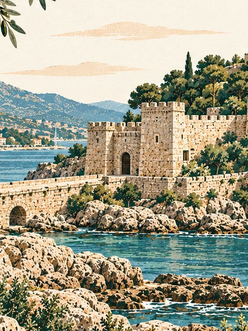 Ilustración: Castillo de Güvercinada, Aydın