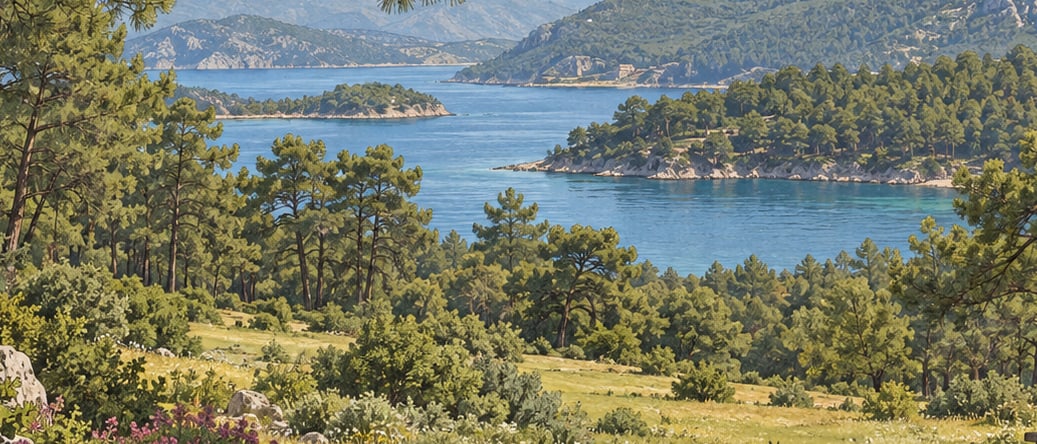 Güvercinlik Nature Park çizimi, Muğla