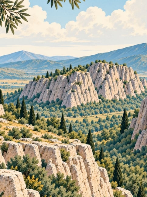 Ilustración: Valle de Güvercinlik (Valle de las Palomas), Nevşehir