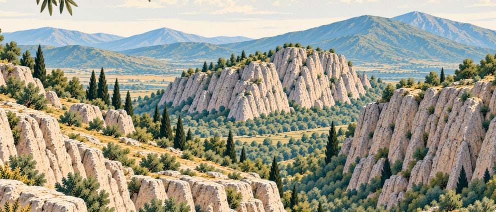 Güvercinlik Valley ( Pigeon Valley ) çizimi, Nevşehir