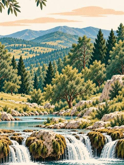 Ilustración: Parque Natural de la Cascada de Güzeldere, Düzce