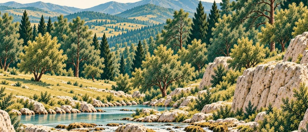 Güzeldere Waterfall Nature Park çizimi, Düzce