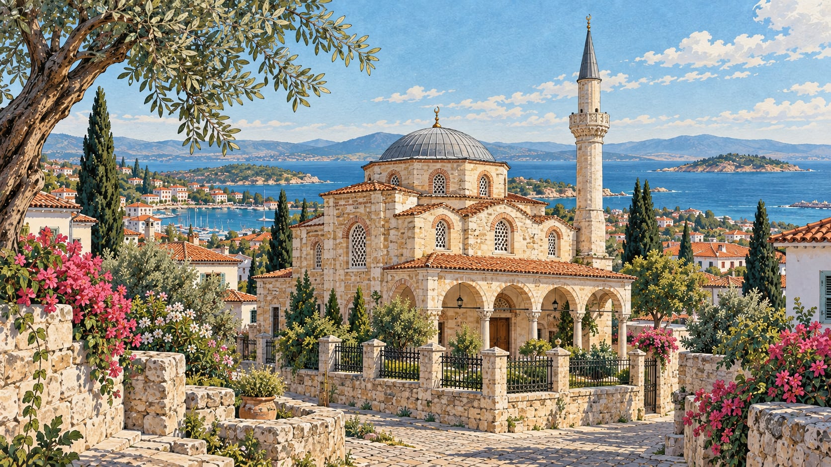 Hacı Bayram Mosque (Ayvalık) çizimi, Balıkesir