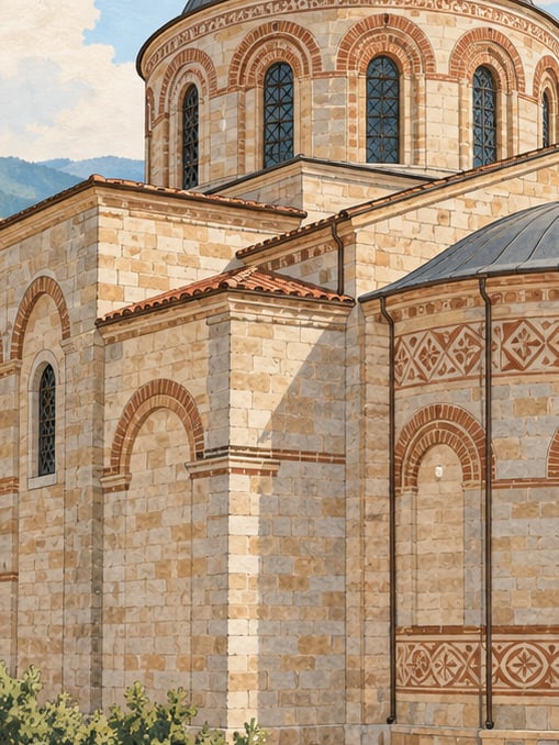 Ilustración: Iglesia ortodoxa griega (Rum) de Hagios Georgios, Bilecik