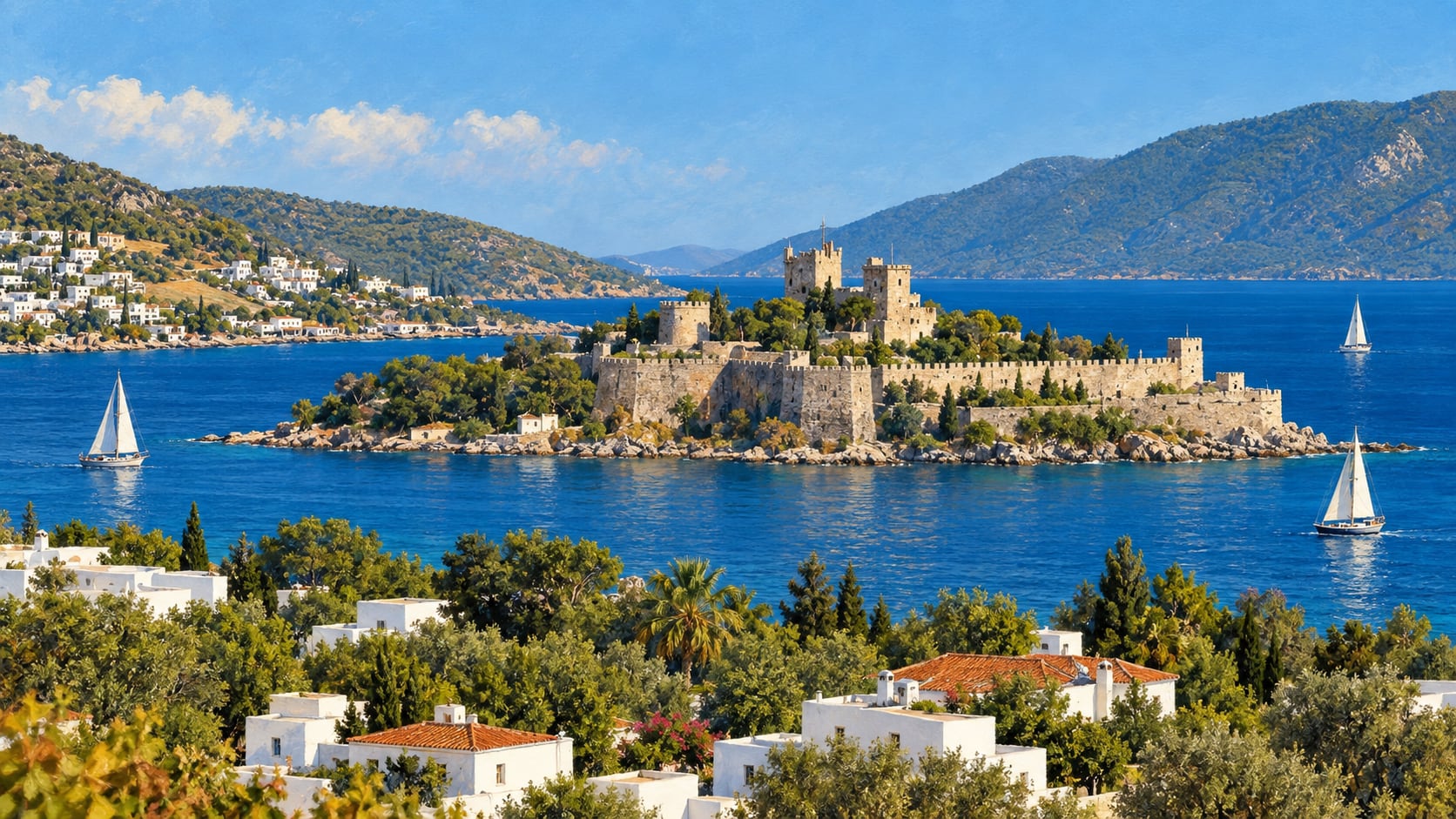 Halikarnassos çizimi, Muğla