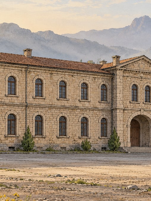 Ilustración: Edificio del Cuartel de Hamidiye, Şırnak