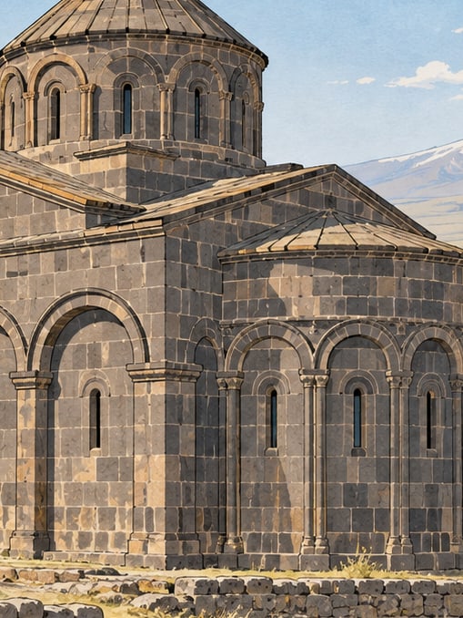 Ilustración: Torre funeraria de Hamur, Ağrı