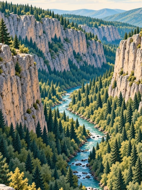 Ilustración: Parque Natural del Cañón de Harmankaya, Bilecik