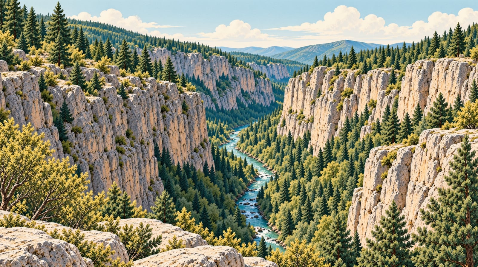 Harmankaya Canyon Nature Park çizimi, Bilecik