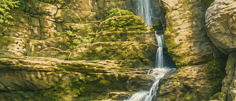 Harmankaya Waterfalls Nature Park çizimi, Zonguldak