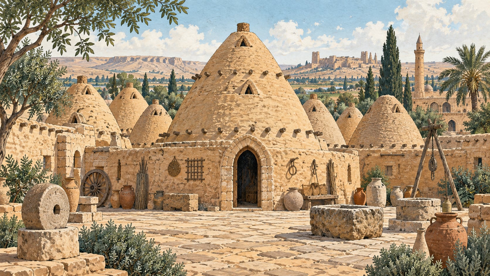 Harran Kümbet Houses çizimi, Şanlıurfa
