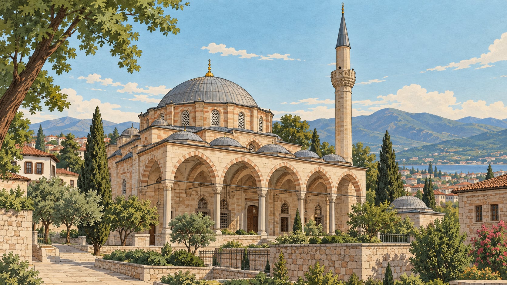 Hayrettin Paşa Mosque çizimi, Balıkesir