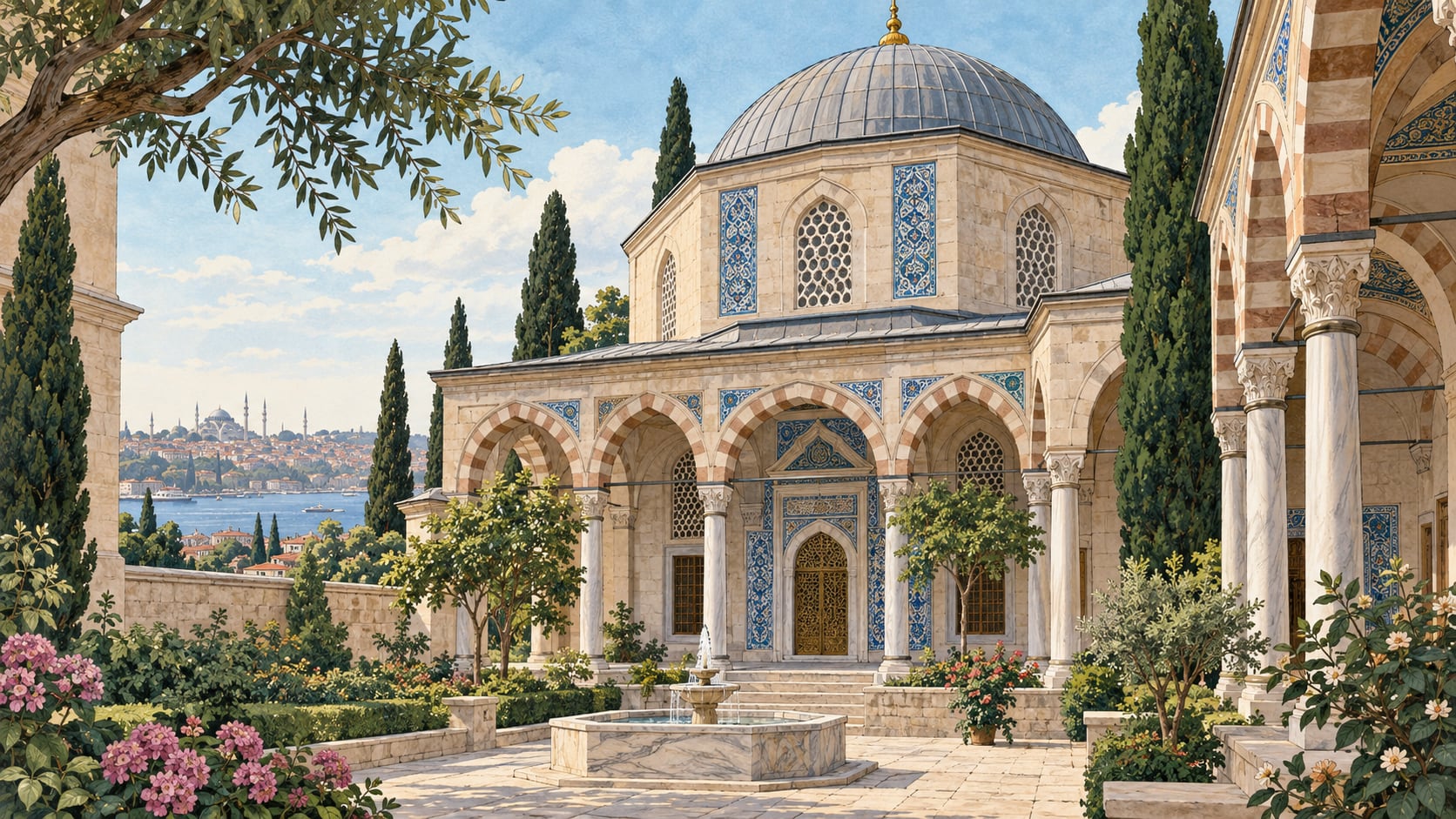 Hekimoğlu Ali Paşa Tomb çizimi, İstanbul