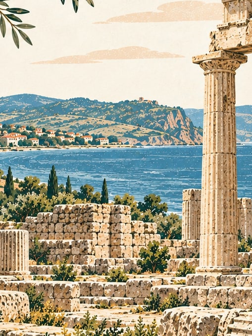Ilustración: Ciudad antigua de Heraion Teikhos, Tekirdağ
