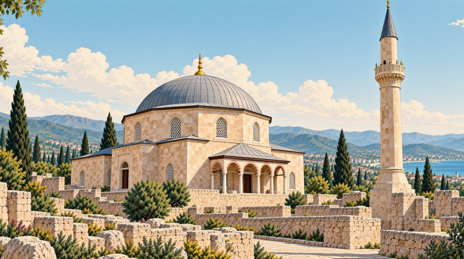 Hırka Mosque çizimi, Denizli