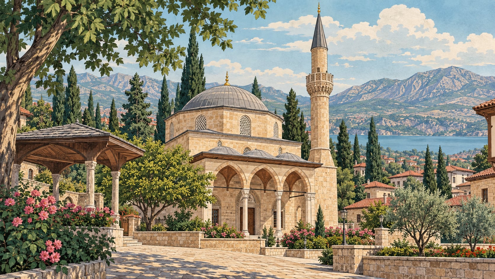 Hızır Bey Mosque çizimi, Isparta