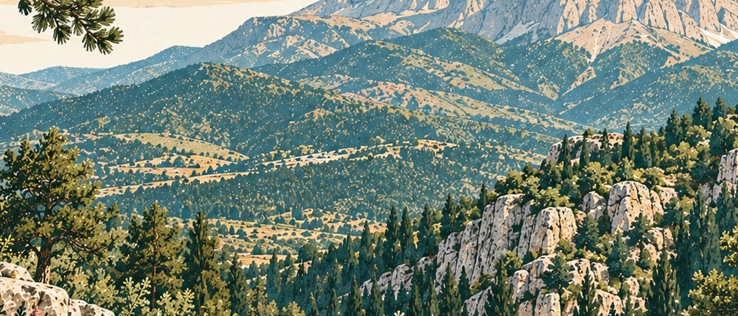 Honaz Dağı Milli Parkı çizimi, Denizli