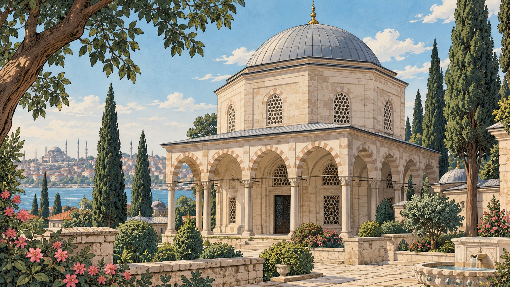 Hüsrev Paşa Tomb çizimi, İstanbul