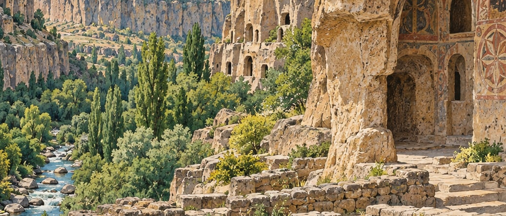 Ihlara Valley Archaeological Site çizimi, Aksaray