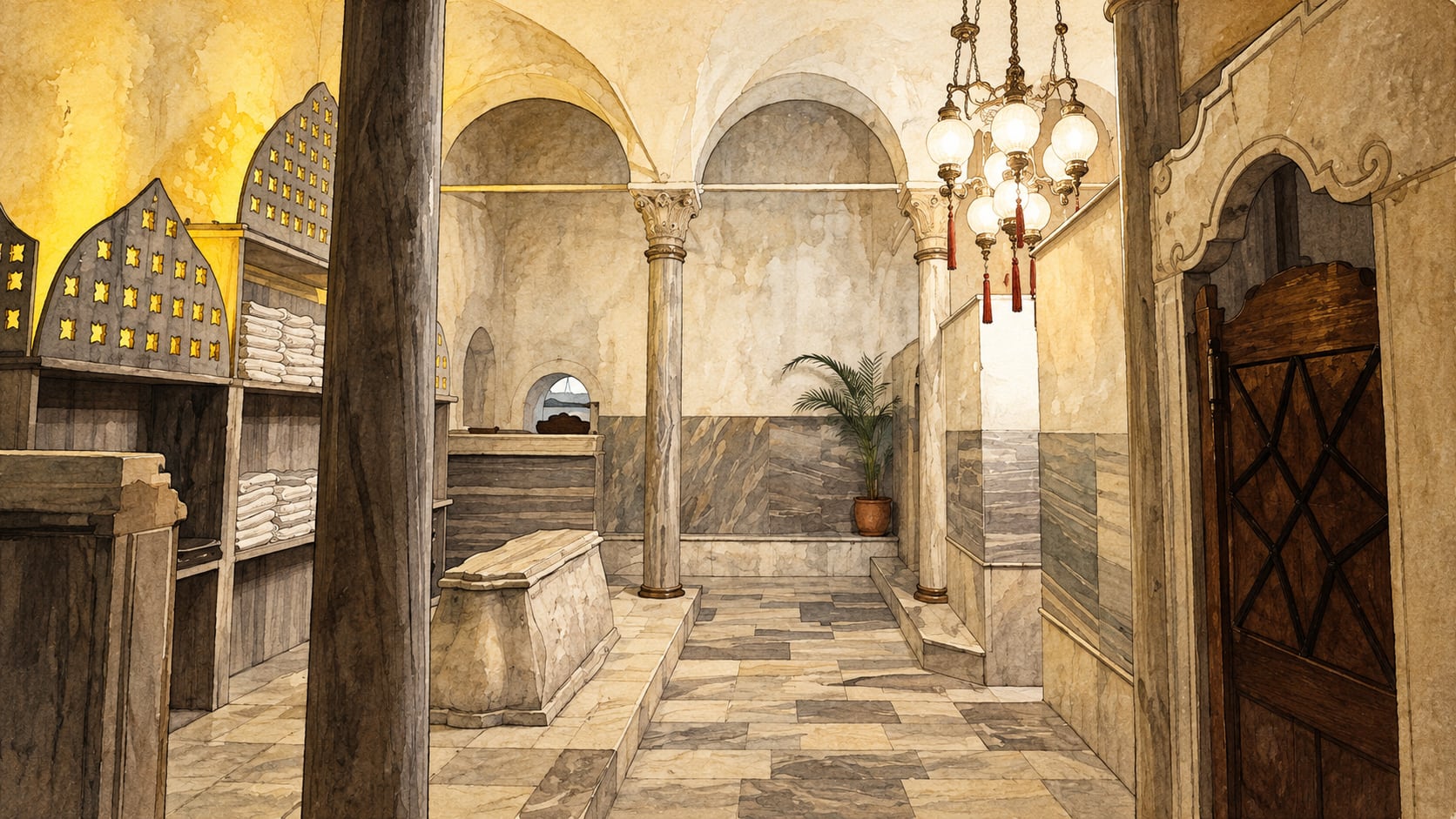 II. Bayezid Turkish Bath Culture Museum çizimi, İstanbul