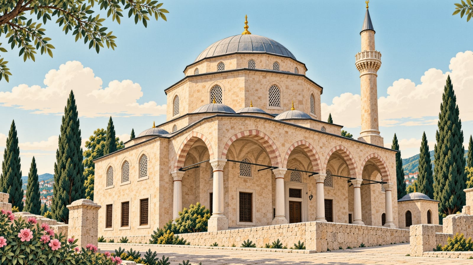 İklime Hatun Masjid and Tomb çizimi, Kahramanmaraş