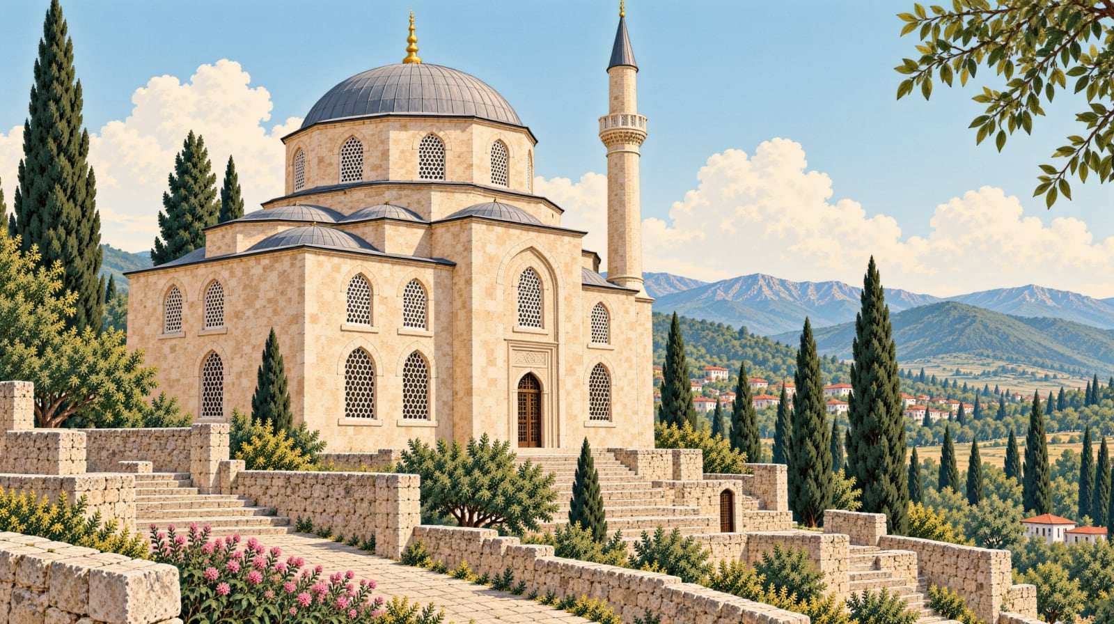 Ilıca Mosque çizimi, Bolu