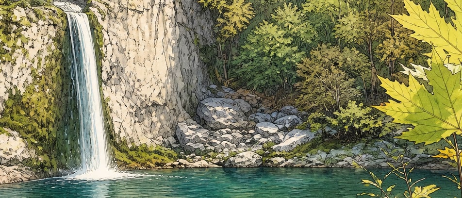 Ilıca Waterfall çizimi, Kastamonu