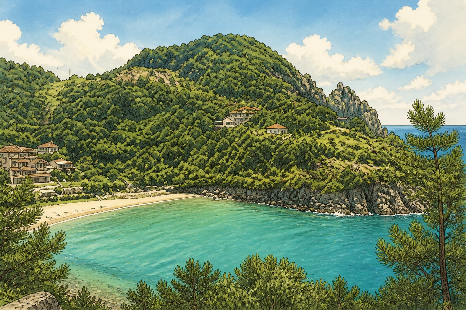 Ilıksu Beach çizimi, Zonguldak