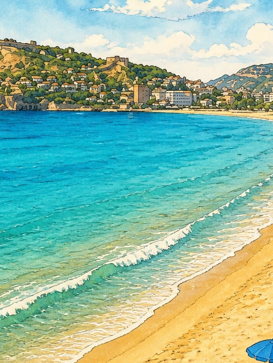 Zeichnung: İncekum Plajı, Antalya