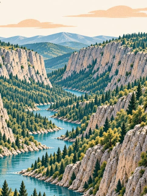 Zeichnung: İncesu-Canyon, Çorum